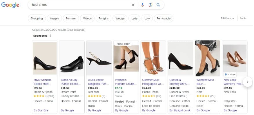 Google Shopping Ad example image